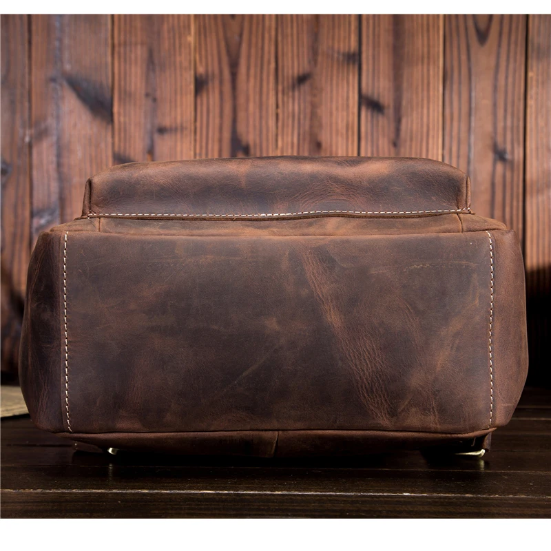 Мужская сумка на плечо для ноутбука и школы, винтажный стиль, Crazy Horse, Натуральная Воловья кожа, повседневный рюкзак для путешествий, 9338