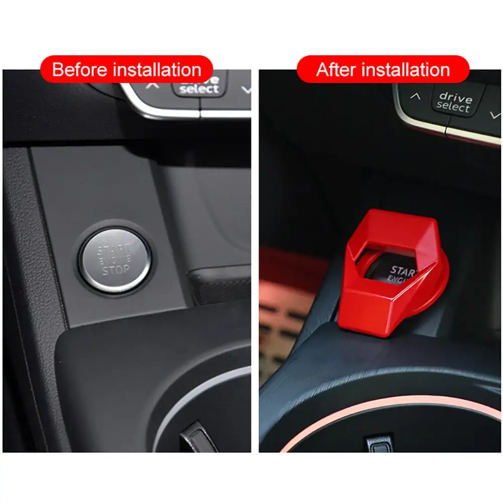 Universal Car Engine Start Stop Switch Button Cover,180/° Flip Anti-Scratch Auto Engine Start Stop Switch Protective Cap Black