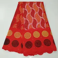 5 ярдов швейцарская кружевная ткань последняя Тяжелая вышитая бисером Африканская Хлопковая ткань швейцарская вуаль кружева популярный Дубай Стиль 901-3