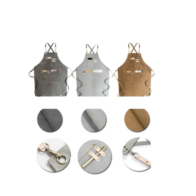 

Fashion canvas apron kitchen apron female chef waiter cafeteria barber haircut tool canvas apron canvas