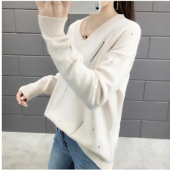 Sueter Mujer Invierno Модный женский вязаный свитер с длинным рукавом, повседневная женская зимняя одежда с v-образным вырезом, пуловеры 6027 50