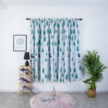 

Christmas blackout curtain Digital Printed Christmas tree pattern Curtain for living room bedroom Home Christmas Decoration