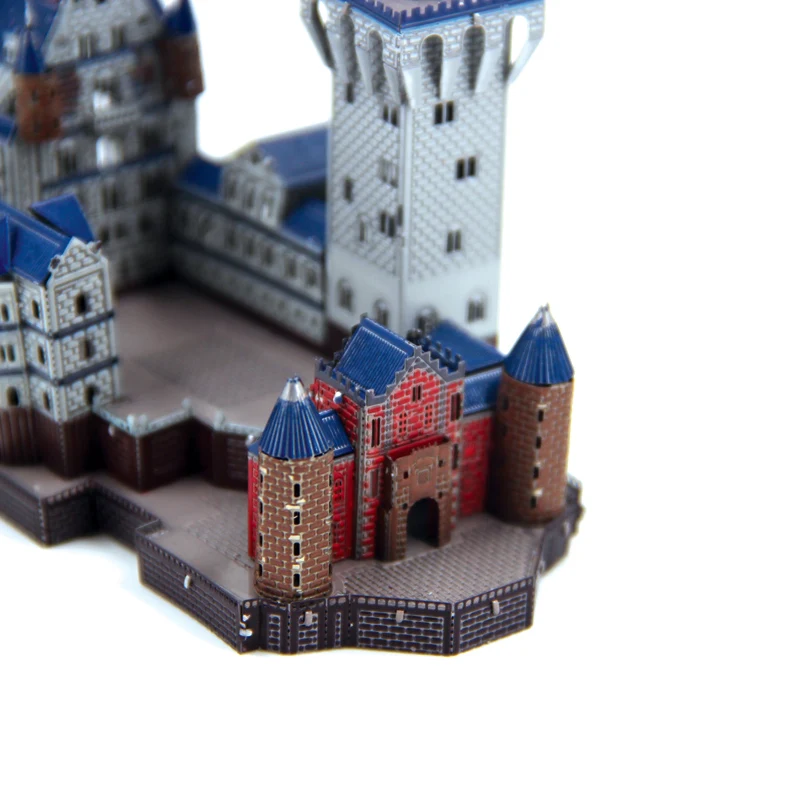 Металлические DIY сборочные модели 3D стерео головоломки цвет Neuschwanstein замок