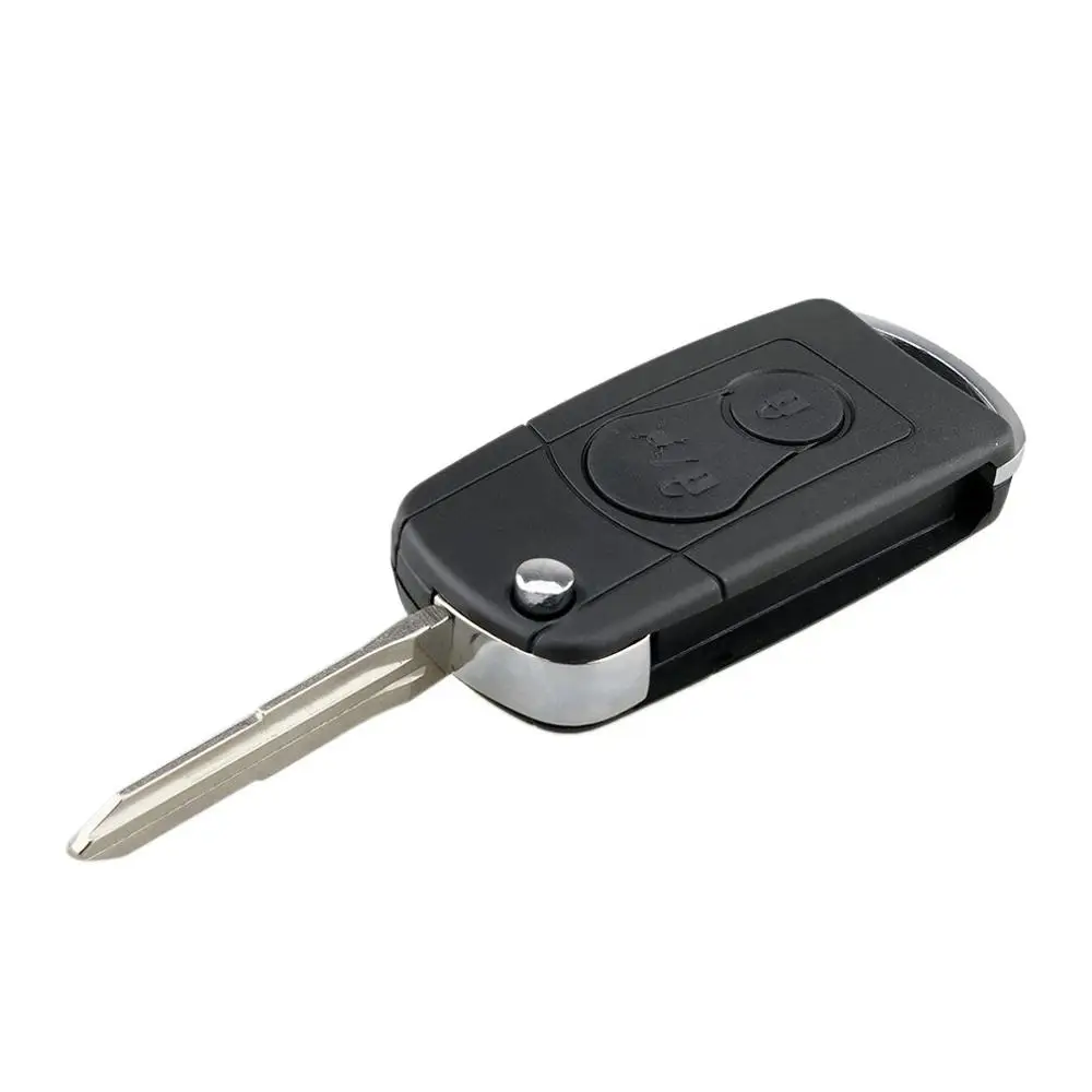 

Remote Flip Folding Car Key Case Shell Cover Fob For Ssangyong Actyon SUV Kyron 2 Buttons