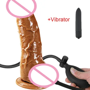 Inflatable Realistic Dildo Suction Cup Anal Butt Plug Real Big Penis Dong Sex Toys Women Vaginal Stimulation Pump Masturbation 2