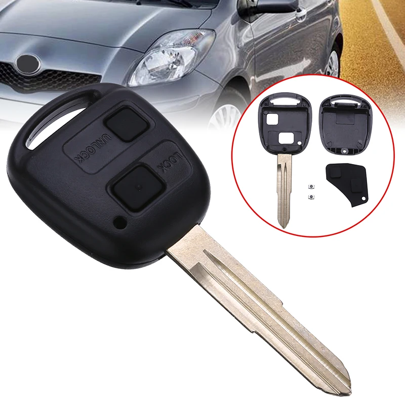 

Auto Ignition System 1pc 2 Buttons Remote Key Fob Case Replacement Auto Car Key Shell with Uncut Blade for Toyota Yaris