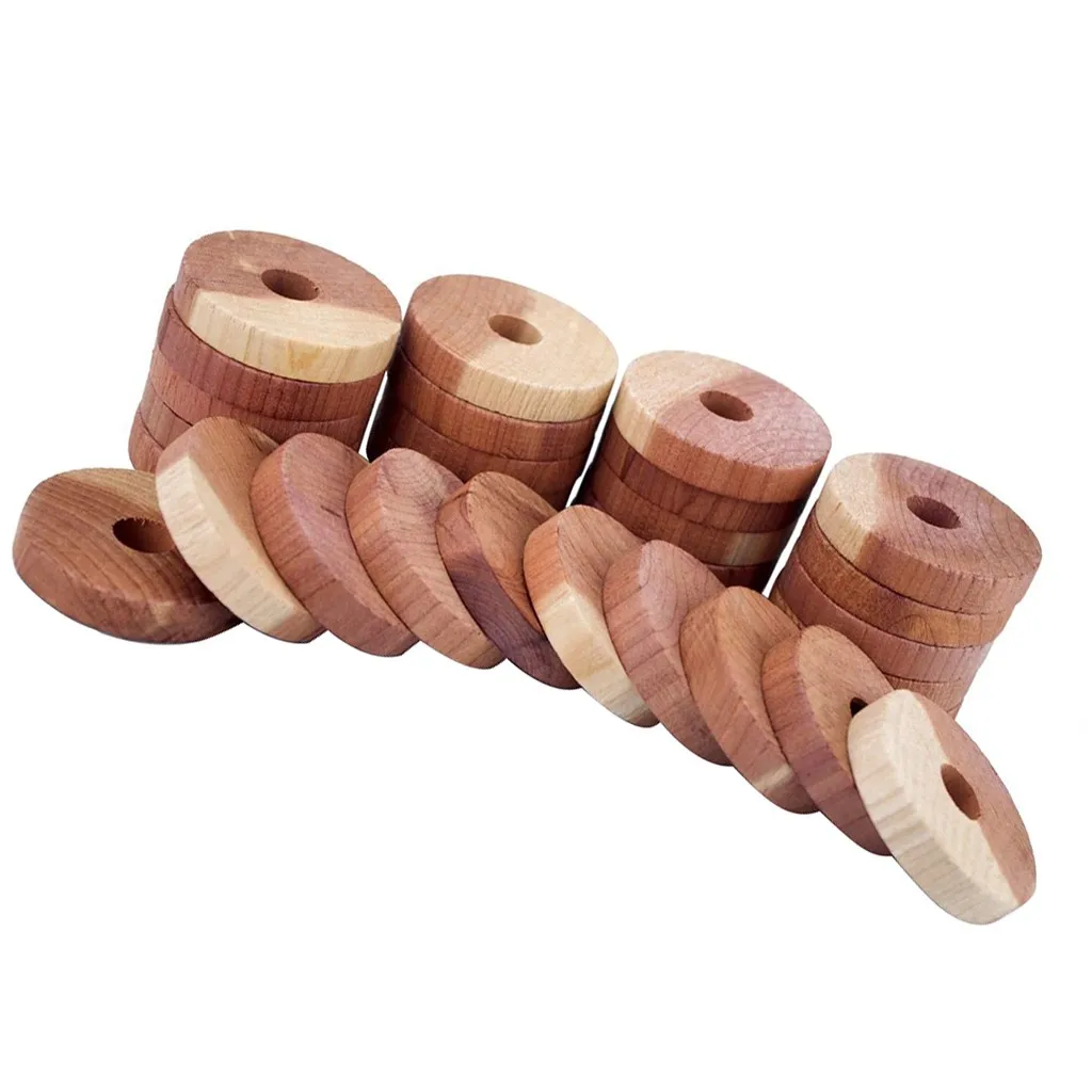 30 шт. натуральный Кедр Дерево Кольцо моли репеллент, ароматические моли Кедр блоки защита одежды насекомых Репеллент камфора шарики от моли