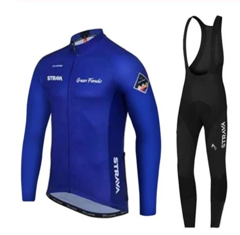 STRAVA navy blue Pro Team с длинным рукавом Майки для велоспорта Ropa Ciclismo Maillot велоодежда MTB Одежда для езды на велосипеде