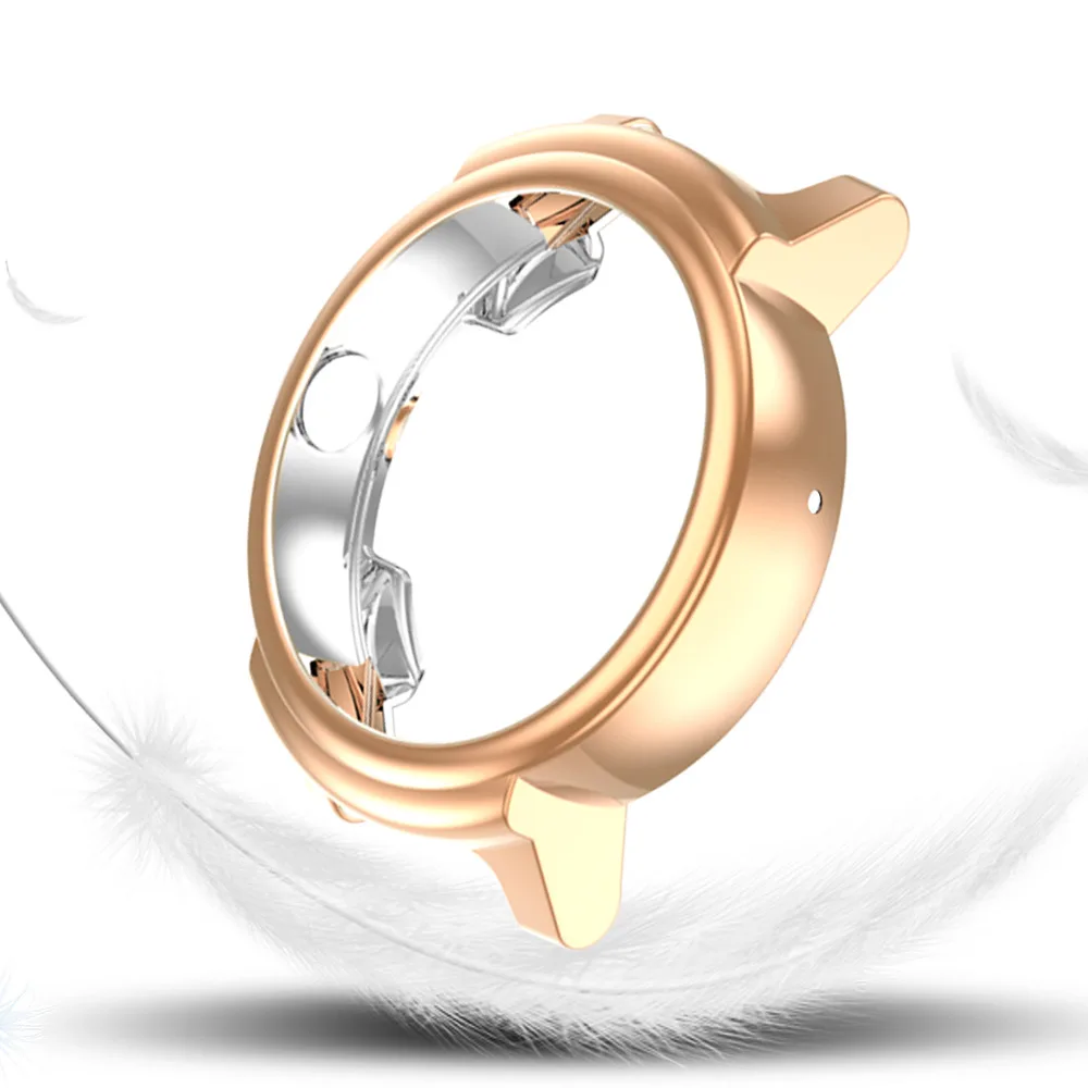 Rose Gold ТПУ защитный чехол для Ticwatch E рамка гальванический протектор экрана бампер Смарт-часы Крышка для Ticwatch E Замена - Цвет: Rose Gold