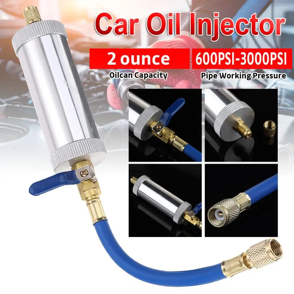 

R134A R12 R22 Air Conditioning Car Oil Injection Tool Coolant Filler Tube Pipe Auto Part Tools 2 Ounce Liquid Oil Coolant Filler