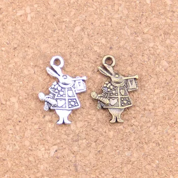 

80pcs Charms trumpet rabbit 21x15mm Antique Pendants,Vintage Tibetan Silver Jewelry,DIY for bracelet necklace