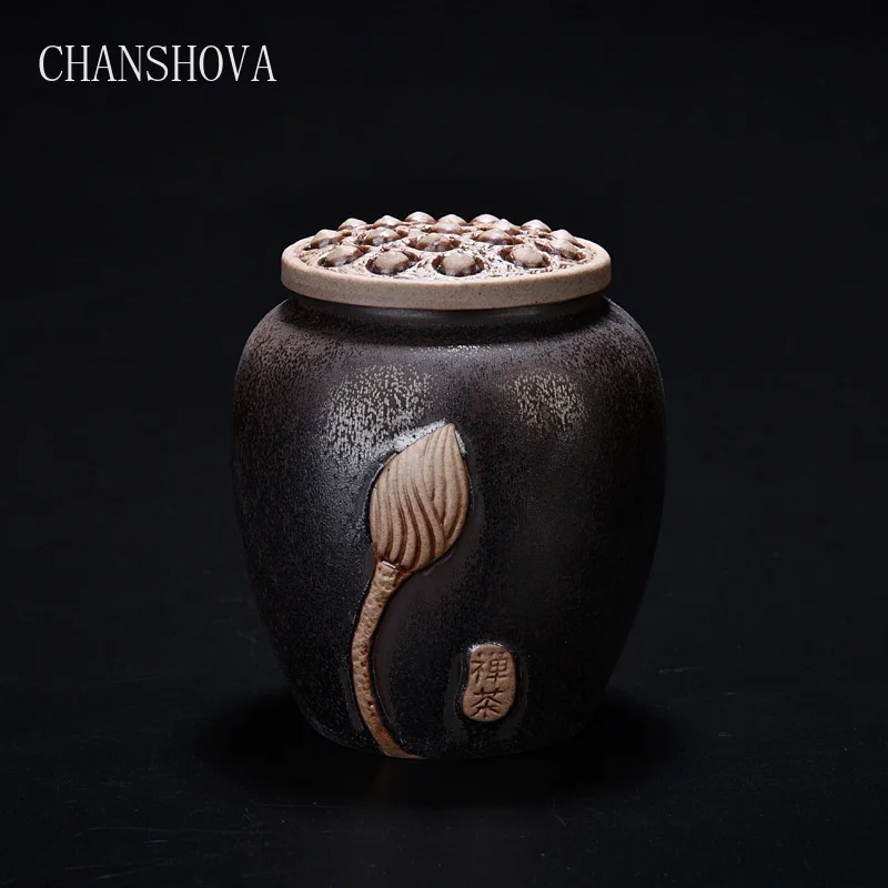 CHANSHOVA керамический чайник с фиолетовым песком Чайный сервиз чайный ящик чайный набор кунг-фу емкость для хранения керамическая канистра чайный контейнер