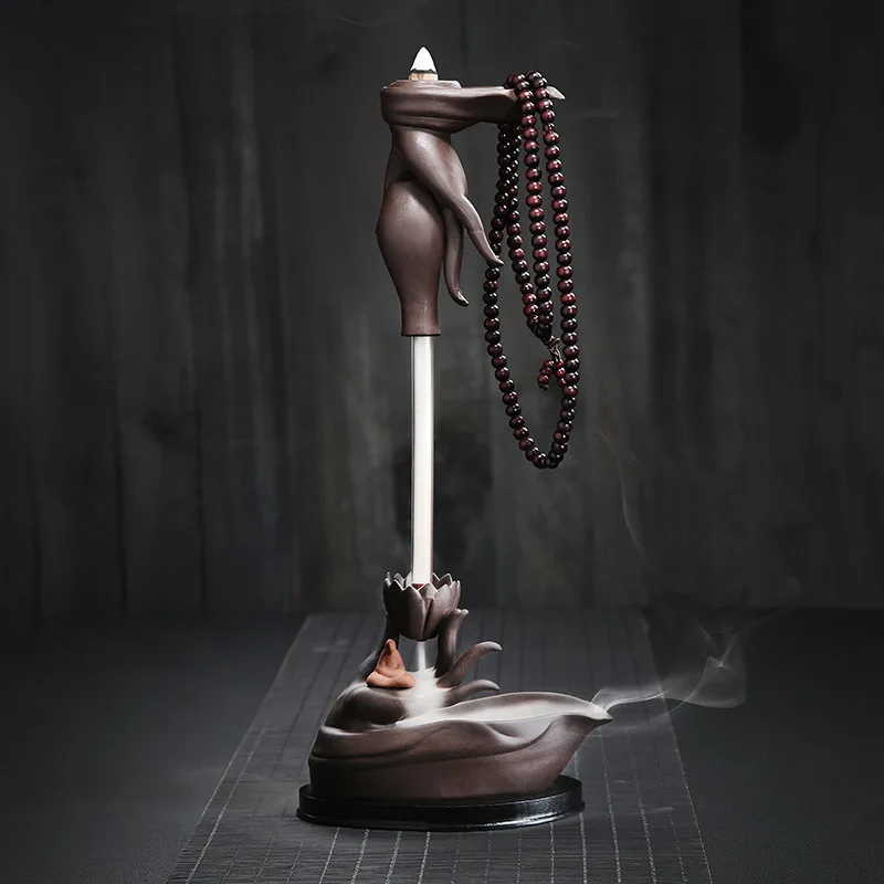 

Creative Incense Burner Sandalwood Purple Clay Censer Backflow Incense Burner Home Feng Shui Decoration Crafts Adornment Gift