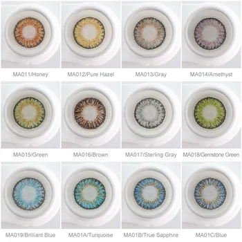 

2pcs/pair Contact Lenses for Eyes Natural Beauty Makeup Yearly Glasses Touch Lenses Eye Contacts With Color Lenses Grey
