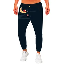 Мужские осенне-зимние 3D Повседневные длинные штаны с рождественским принтом Санта Клауса, спортивные штаны в стиле хип-хоп, уличные штаны, штаны для бега