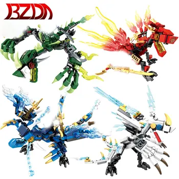 

BZDA Ninja Thunder Swordsman Building Block Model Dragon Mech Anime Characters Universe Shining Dragon Bricks Kids Toys Gift