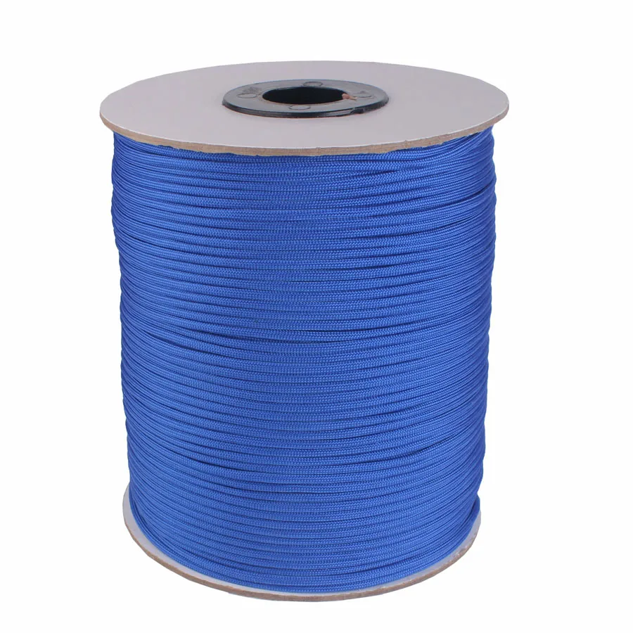 Blue CAMPINGSKY 1000FT Паракорд парашютный шнур Катушка 550 шнур веревочка Mil Spec type III 7 Strand Core - Цвет: Blue