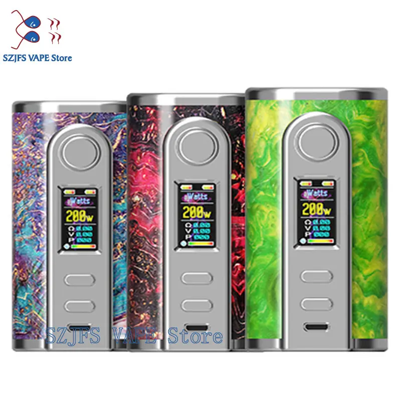 

Original 100% sxk gaea Stabilized Wood Mech BF Squonk Mod 18650*2 200w Adjustable 7ML squeeze bottle e-cigarette vape box mod