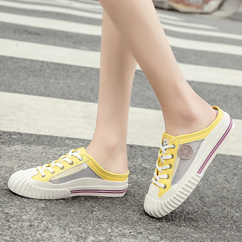 

Canvas ban tuo xie Women's 2019 Summer New Style WOMEN'S Shoes Korean-style Versatile Fashion Breathable Flat Casual Canvas Shoe