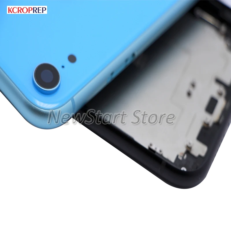 Для Apple iPhone XR задняя Стекло Батарея крышка средняя рамка чехол Корпус для Apple iPhone A1984 A2105A2106A2107A2108 крышка Корпус