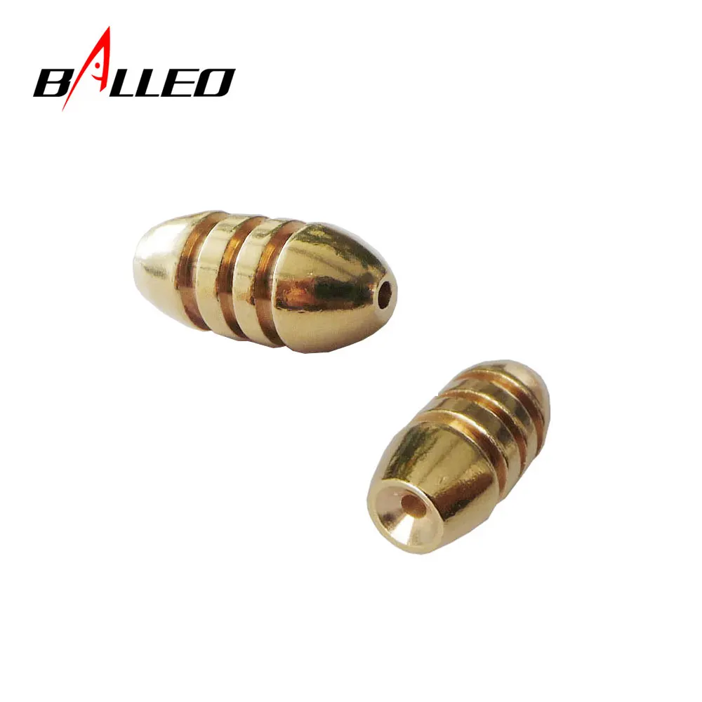 5pcs/Copper Lead  2g 3.5g 5g 7g 10g Sharped Bullet Copper Weight Fast Sinking for Rig Bass Fishing Accessories