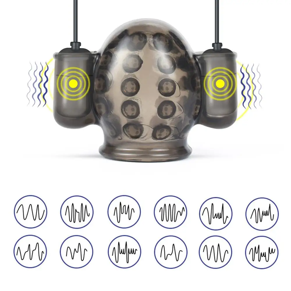 Penis Vibrator 12 Frequency Glans Ring Cock Sleeve Glans Stimulation Glans Trainer Erection Male Masturbation Penis Massagers