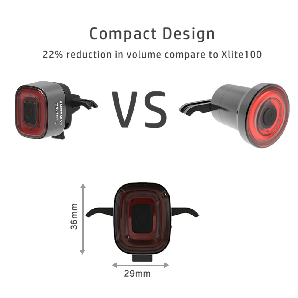 Excellent New Cubelite II bicycle light smart Taillight for bike rear light brake Sensing USB led Cycling waterproof Tail light 3