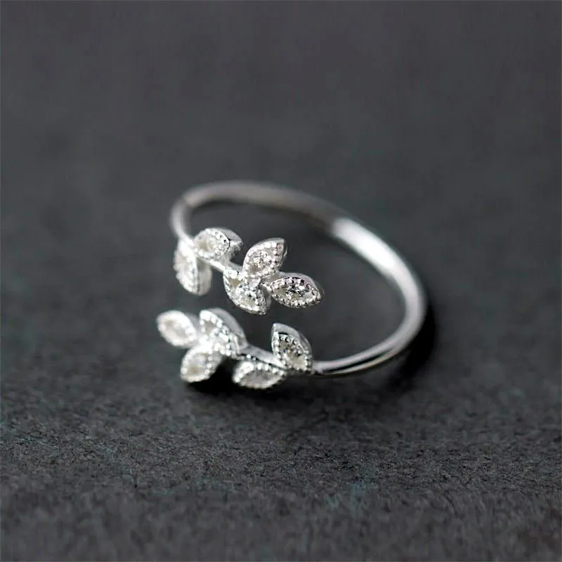 Miuoxion Fashion Personality Jewelry Retro Tassel Inlaid Zircon Leaves Ring For Men Women Feature Namour Charm Gift All Seasons | Украшения