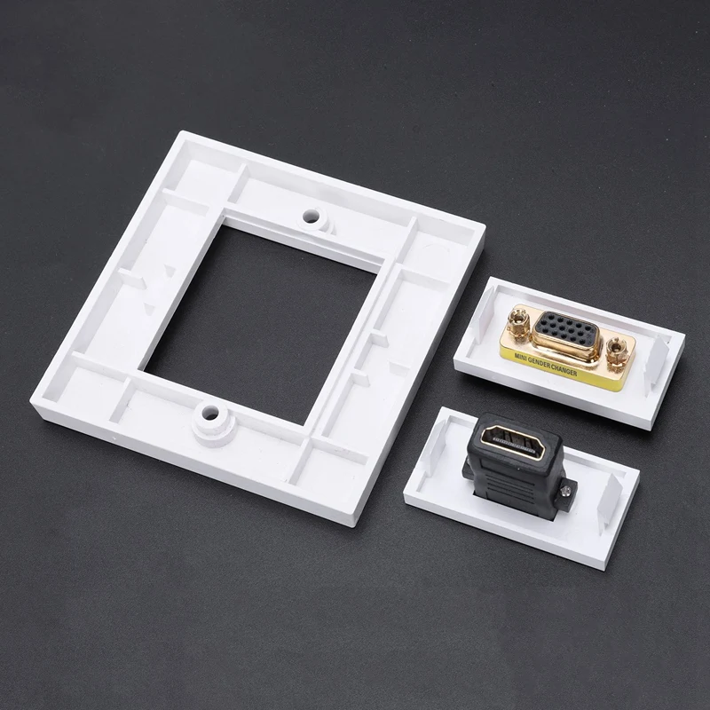 86 x 86Mm Wall Face Plate 15 Hole Vga Outlet+ Hdmi With Extended Wire Socket Media Assorted Panel Faceplate