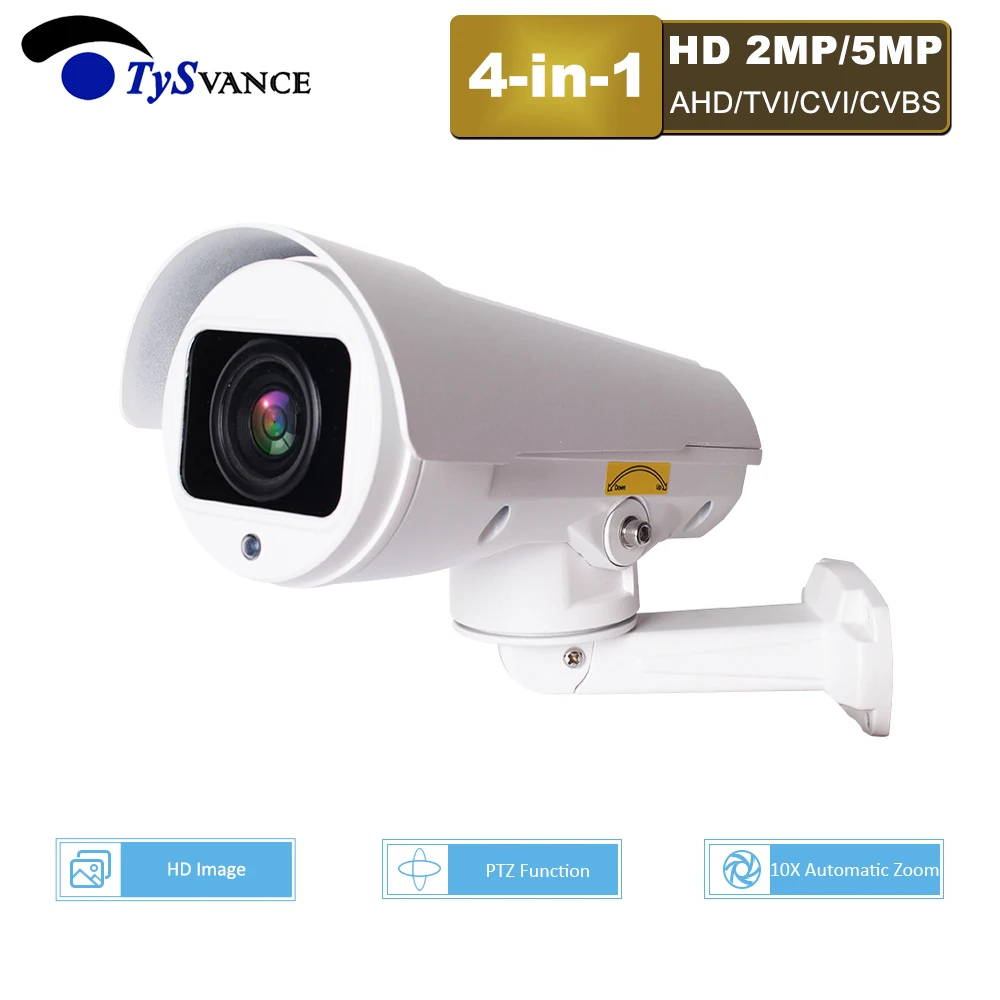 4 в 1 аналоговый HD 2MP 1080P 5MP PTZ камера AHD пуля Камера Пан вращения 10X оптический зум
