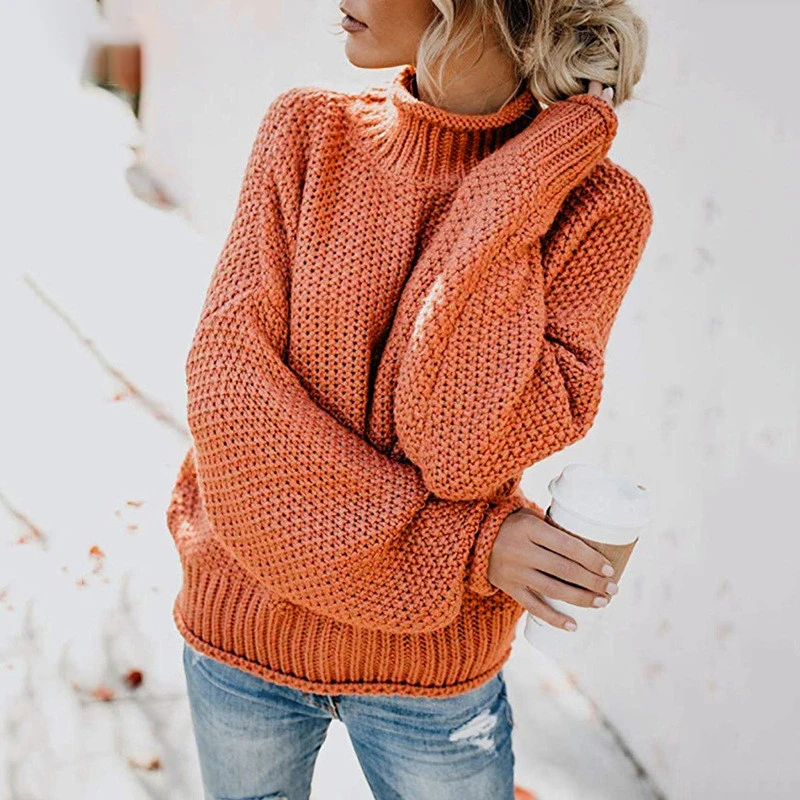 

2020 Women Sweaters And Pullovers Long Sleeve Knitted Loose Pullover Ladies Winter Autumn Warm Fall Sweater Fashion New Top