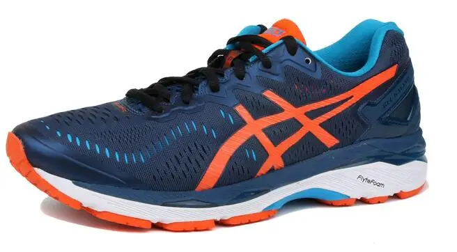 23 Blue Orange Оригинальные ASICS GEL-KAYANO для ночного бега спортивная мужская обувь унисекс 40-45 размер спортивная обувь мужские кроссовки для бега - Цвет: 23 Blue Orange