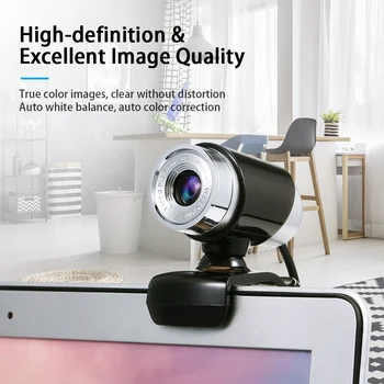 

480P Webcam USB Webcam Computer Web Camera Web Cam Manual Focus Drive-free with 3.5mm Audio Plug for Gaming PC Laptop Daily Life