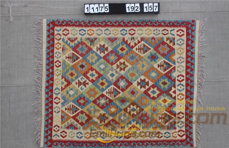 11175 triped kilim rug Wool Hand Knitted Livingroom Geometric Bohemian Wool Knitting - Color: 11175