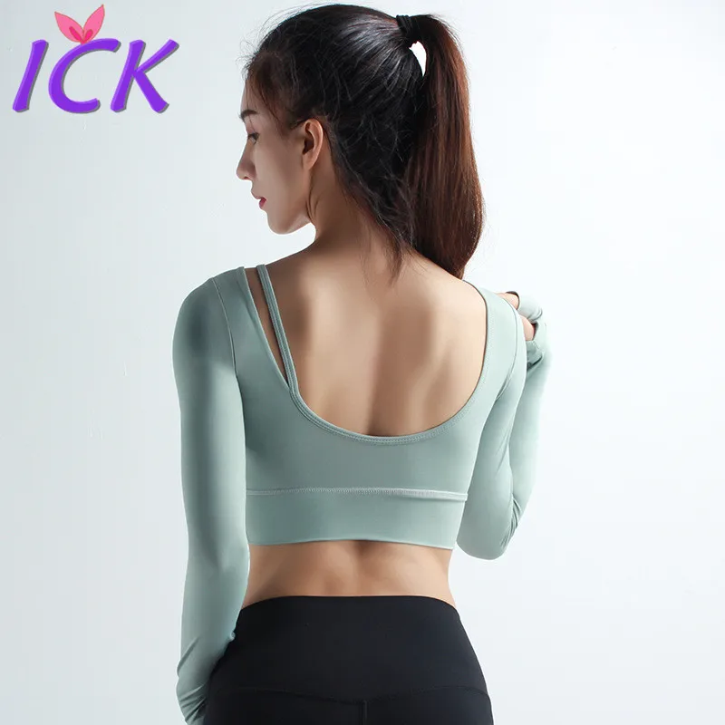 

New Beauty Back Long Sleeve T-shirt for Women Running with Chest Pad for Fitness Long Sleeve T-shirt for Women Lingerie