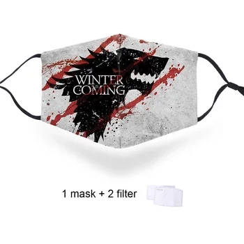 

PM2.5 Filter Mask Game Of Thrones Anti Dust Face Mouth Masks Washable Breathable Respirator Protective Mouth-muffle 3D Masks