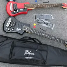 Многоцветная мини-гитара hofner для путешествий, портативная гитара для начинающих, Детская электрогитара