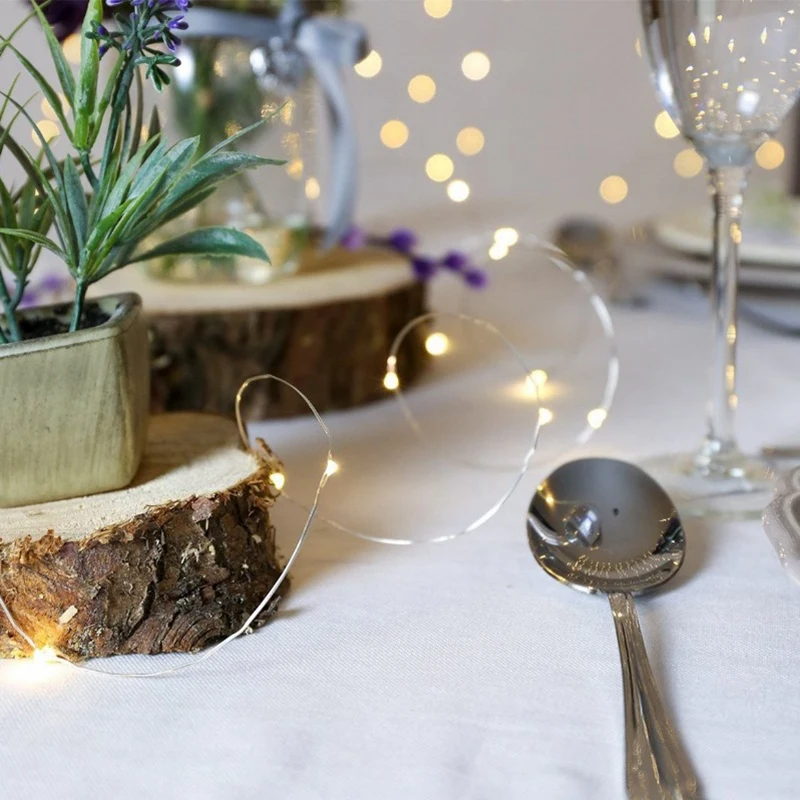 Led String Lights 50 Leds Decorative Fairy Battery Powered String Lights Copper Wire Light for Bedroom Wedding