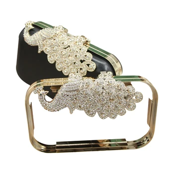 

30 pieces of gold or silver peacock style women purse frame box clutches handles diy handbag accessories wholesale purse frame