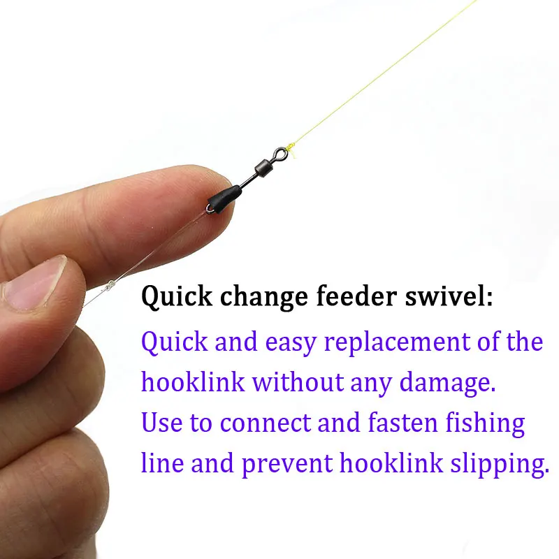 20pcs Carp Fishing Quick Change Feeder Swivels Method Feeder