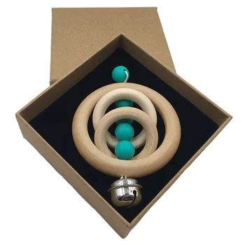 

Baby Toys Rattles for Newborns Bed Bell Wooden Ring 0-12 Months Beech 1Pcs Wood Teether Educational Toys for Childrens