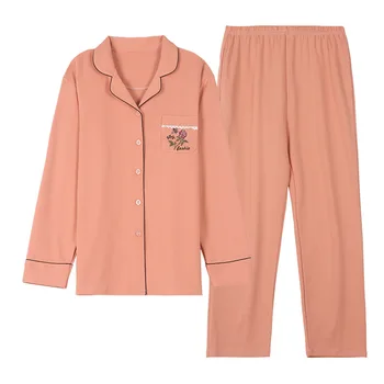 

Autumn Soft Cotton Women Pajamas Set Long Sleeve 2pcs Nightwear Sleepwear Casual Loose Sleep Set Intimate Lingerie Plus Size 3XL