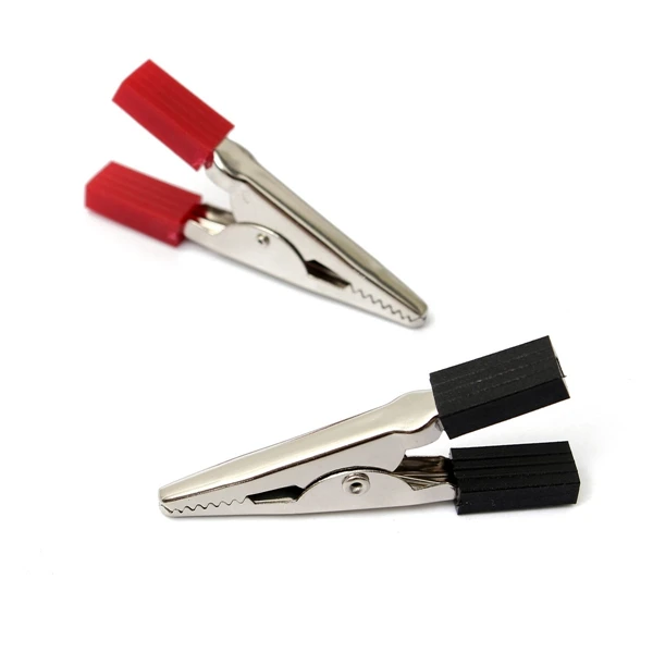 Crocodile Car Caravan Van Battery Test Lead Clips Battery Alligator Clips Red + Black 5cm 50mm 2pcs alligator clips,electric test clamp,test leads,alligator clip adapter