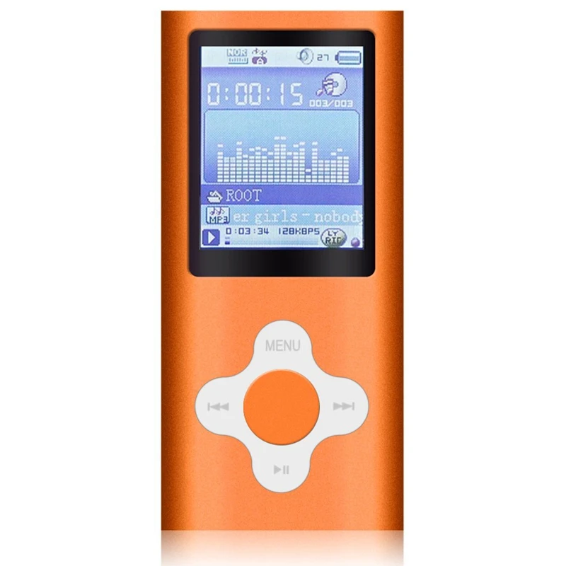 orange Стильный Mp3/Mp4 плеер с 16 Гб Micro-Sd карты, поддержка просмотра фото, мини Usb порт 1,8 ЖК-дисплей, Цифровой музыкальный плеер, медиаплеер, МП - Цвет: orange