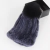 Women Striped Knitted Real Fur Hat Natural Warm Rex Rabbit Fur Hats Top Fox Fur Pompom Caps Lady Quality Real Rex Rabbit Fur Cap 5