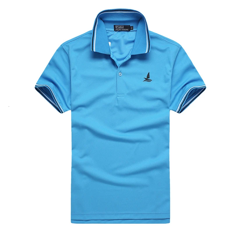 Мужская рубашка поло с воротником, спортивные майки, футболки для тренировок в гольф, спортивные быстросохнущие однотонные топы майки, одежда для гольфа - Цвет: Blue