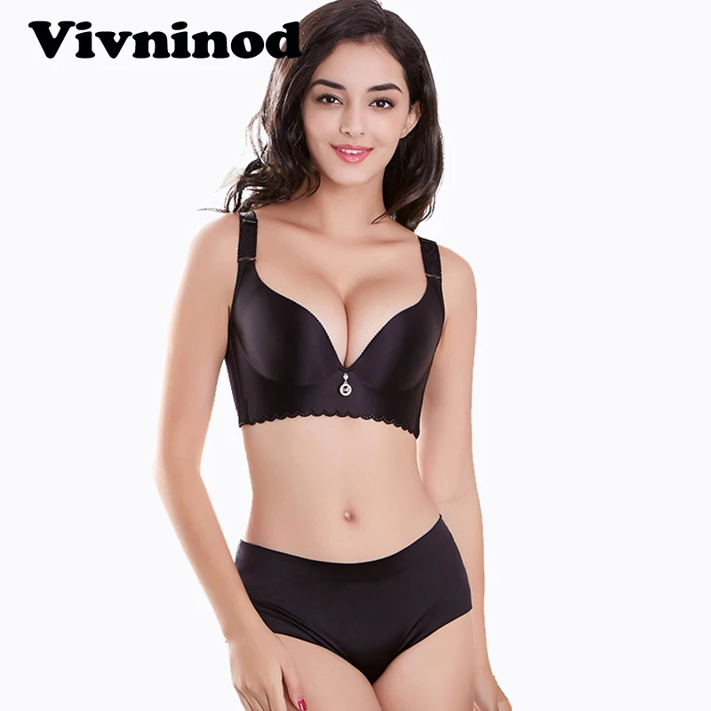 

Sexy Bra Set Adjustment Seamless Bra Brief Sets Plus Size Big Cup C D E Lingerie Push Up Bra and Panty Set Women Underwear Sets