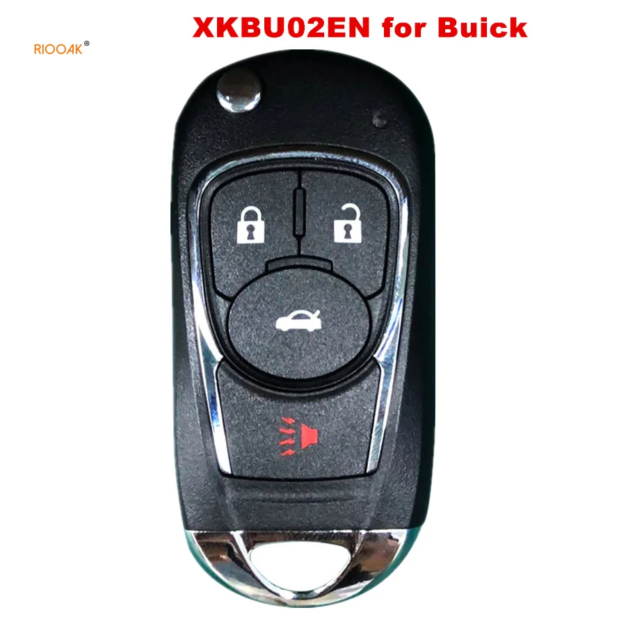 RIOOAK Xhorse XKBU02EN Wire Flip Universal Remote Key for Buick Style 4 Buttons for VVDI VVDI2 Key Tool English Version 1pcs xhorse xkb510en universal remote key b5 type 3 buttons english version for vvdi vvdi2 ket tool