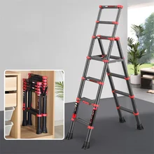 E002 – échelle télescopique à chevrons en aluminium pour la maison, échelle pliante et Portable, à cinq marches, avec main courante