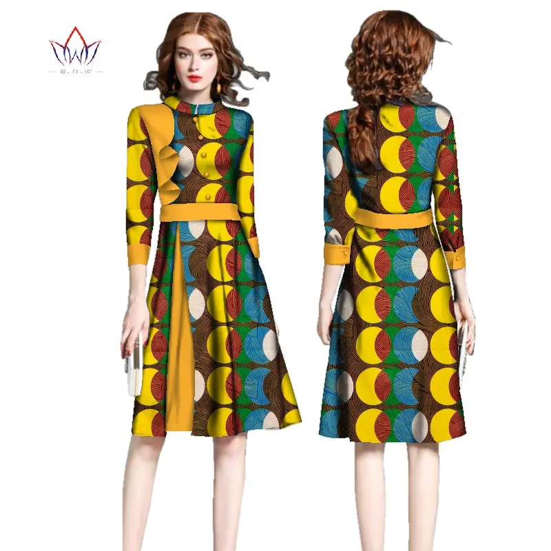 Платья размера плюс модное платье 6XL Vestidos De праздничное Дашики с круглым вырезом Женская традиционная африканская одежда натуральный 5xl WY2479 - Цвет: 14